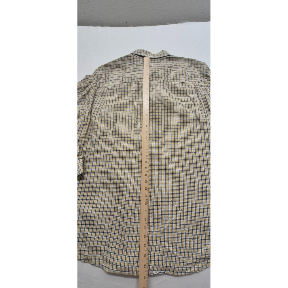 VTG Eddie Bauer AKA men's yellow plaid long sleever button up shirt XLT‎ Cotton - Picture 10 of 13